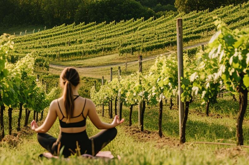 Yoga auf dem Weingut